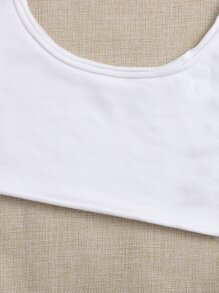 Muchica 2pcs Solid Crop Tank Top - Red and White - View 5