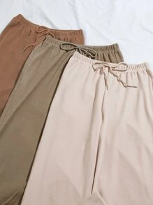 3 Pack Knot Waist Lounge Trousers - Multicolor - View 4