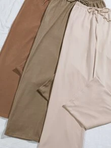 3 Pack Knot Waist Lounge Trousers - Multicolor - View 5