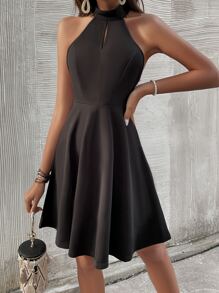 Chiquease 蕾絲邊露背鏤空洋裝 - 黑色 - 查看 5