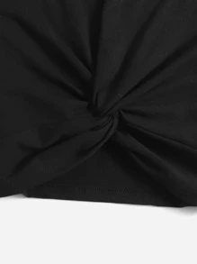 SHEIN Girls Tee & Plaid Trousers Set - Multicolor - View 3