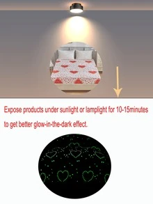 Heart Print Tờ trang bị phát sáng trong bóng tối - Nhiều màu - Xem 6