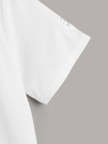 SHEIN Tween Boys 2 Packs Cartoon Face Print Tee - Black and White - View 7