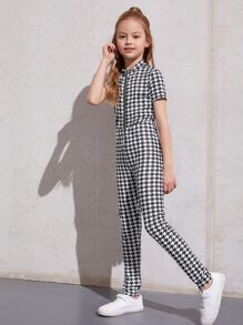 SHEIN Áo liền quần Gái Dây kéo răng cưa Ăn mặc đẹp - Đen và trắng - Xem 4