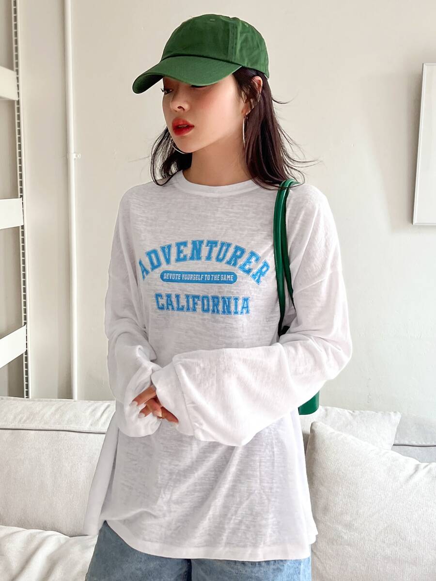 DAZY Áo thun nữ Slogan Giải trí - trắng - Xem 1