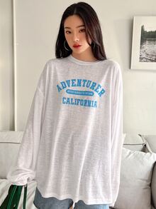 DAZY Áo thun nữ Slogan Giải trí - trắng - Xem 4