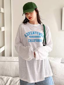 DAZY Áo thun nữ Slogan Giải trí - trắng - Xem 7