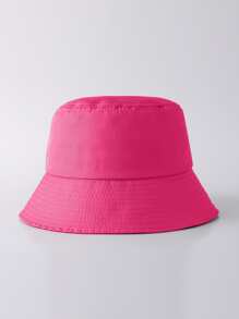 Solid Bucket Hat Casual - Hot Pink - View 2