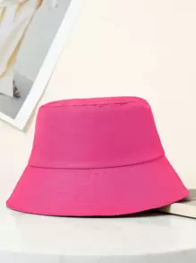 Solid Bucket Hat Casual - Hot Pink - View 3