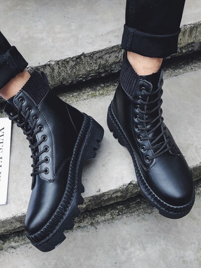 Shein Lace Up Front Chelsea Boots Women's Men's Clothing, Shop