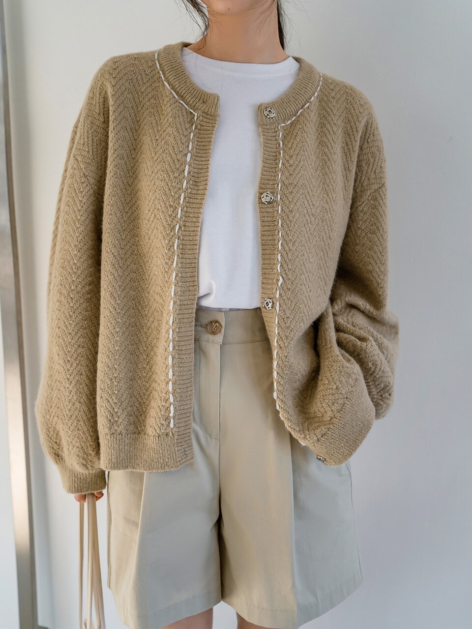 Drop Shoulder Solid Cardigan