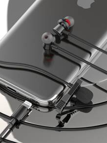 編織閃電有線入耳式耳機 - 黑色 - 查看 1