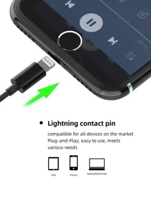 編織閃電有線入耳式耳機 - 黑色 - 查看 8