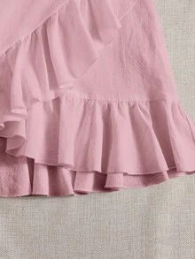 Soleia Vestido bajo cruzado de hombros descubiertos con cordón delantero - Rosa vieja - Ver 5