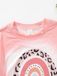 SHEIN Toddler Girls 1pc Heart & Letter Graphic Tee - Coral Pink - View 3