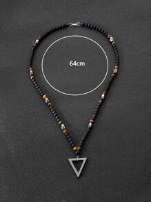 Collar de hombre con colgante triangular de cuentas, joyería de regalo, moda punk popular para un look elegante y personalizado - Multicolor - Ver 3