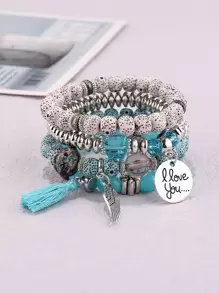 4入組串珠手鏈 - 彩色 - 查看 1