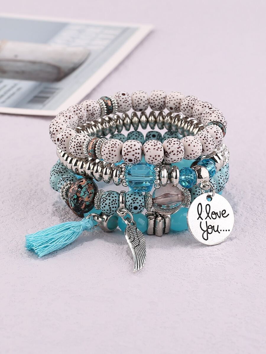 4入組串珠手鏈 - 彩色 - 查看 1