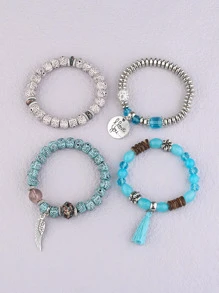 4入組串珠手鏈 - 彩色 - 查看 2