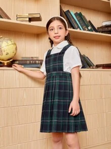 SHEIN Đầm Gái Nút Dây kéo kẻ sọc Sẵn sàng - Nhiều màu - Xem 5