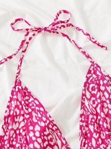 SHEIN Unity Allover Print Peplum Halter Top Graphic Tees Women Tops - Multicolor - View 2