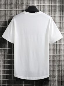 Manfinity Tops Nam Lá thư Giải trí - trắng - Xem 2