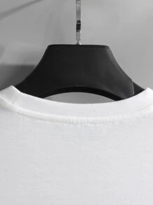 Manfinity Tops Nam Lá thư Giải trí - trắng - Xem 8