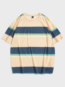 Manfinity Tops Nam Khối Màu Sọc Giải trí - Nhiều màu - Xem 1