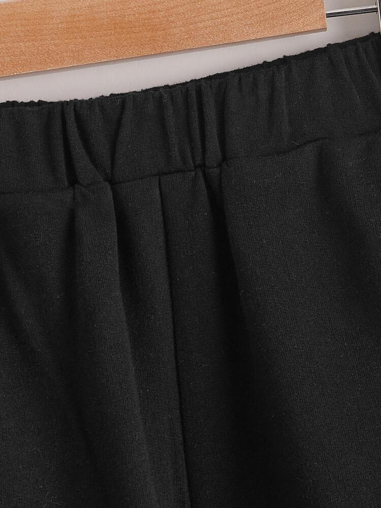 Fille Pantalon de survêtement à taille élastique à imprimé lettre et floral