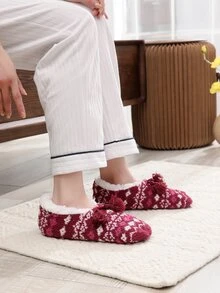 Dép đi trong Nhà dành Nữ Tương phản lông thú giả Khối Màu Đúng mốt - Nhiều màu - Xem 4