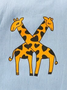 男嬰卡通圖案補丁貼口袋頂針襯衫連體短褲 - 淺藍色 - 查看 6