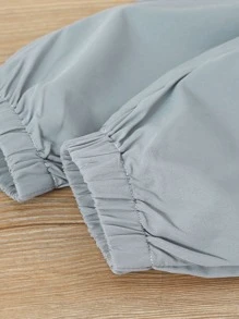 SHEIN 小男童素色錐形褲 - 淺灰色 - 查看 5