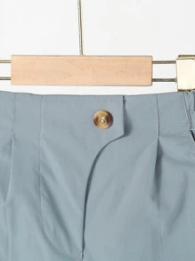 SHEIN 小男童素色錐形褲 - 淺灰色 - 查看 6