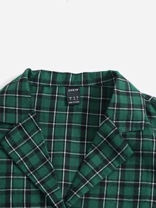 Áo sơ mi nữ Nút phía trước kẻ sọc Sẵn sàng - màu xanh lá - Xem 4