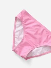 Young Girl Tropical Print Bikini Set With Kimono Summer Beach - Pink - View 5