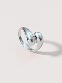 極簡風格素色戒指 - 銀色 - 查看 2