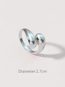 極簡風格素色戒指 - 銀色 - 查看 3