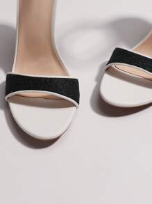 Ankle Strap Stiletto Heeled Sandals - Black - View 4