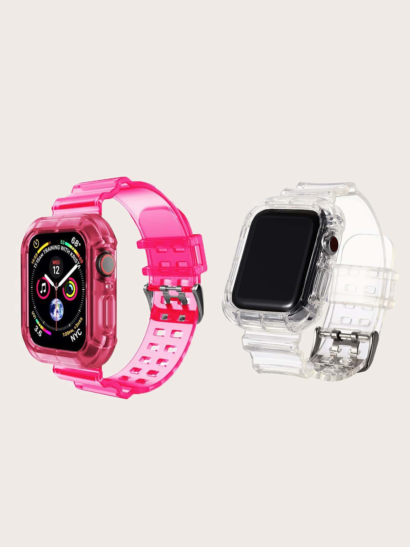 2入組二合一透明錶帶和Apple Watch保護殼套裝 - 彩色 - 查看 1