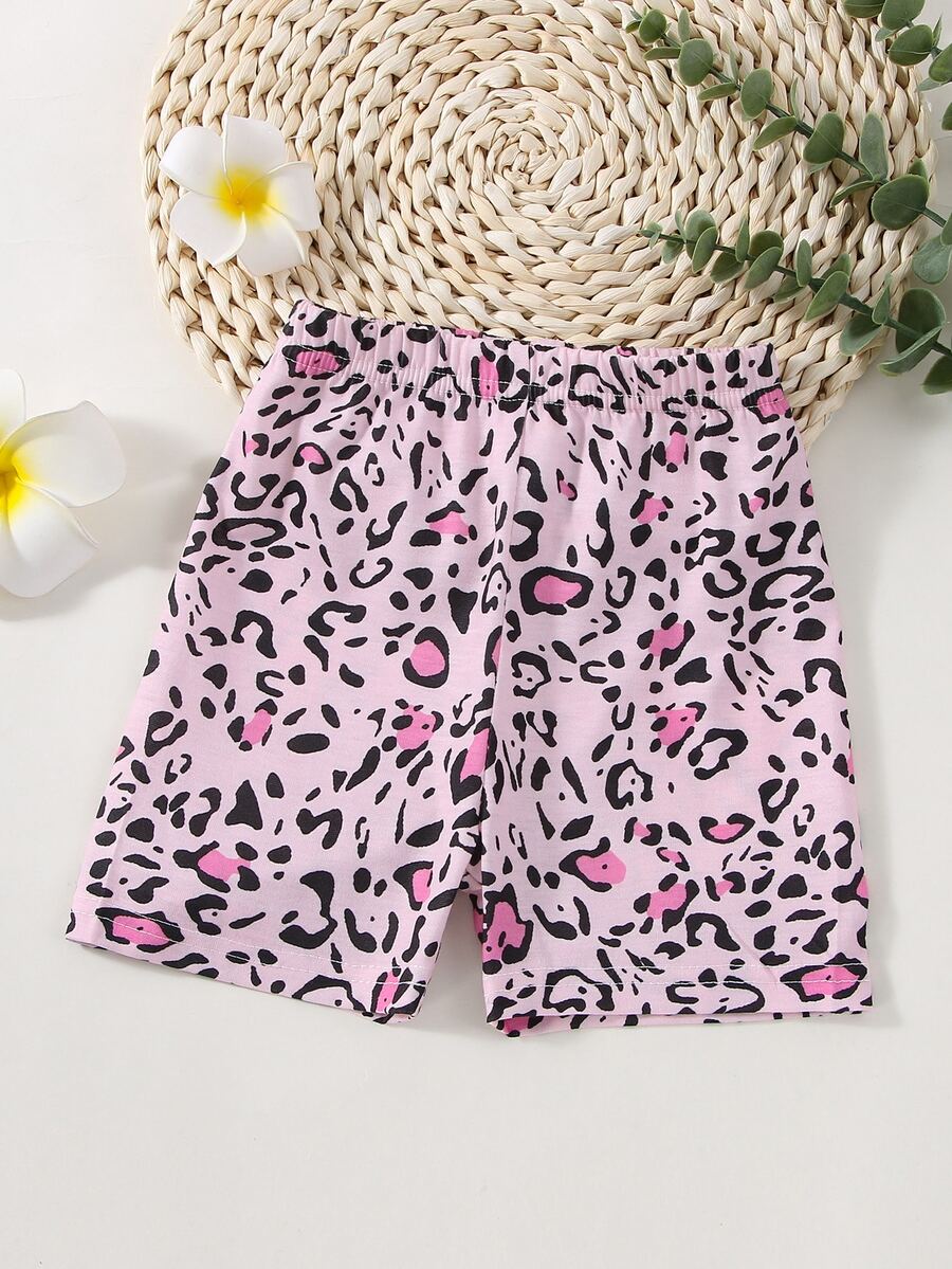 Toddler Girl Leggings Tất cả trên in Giải trí - Hồng - Xem 1