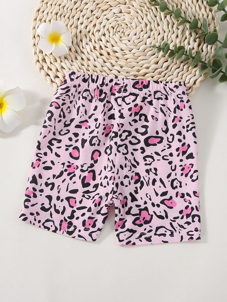 Toddler Girl Leggings Tất cả trên in Giải trí - Hồng - Xem 2