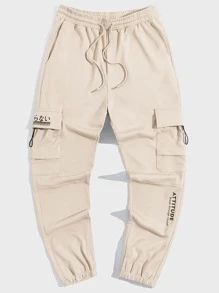 Manfinity VCAY Men Slogan Graphic Cargo Pants