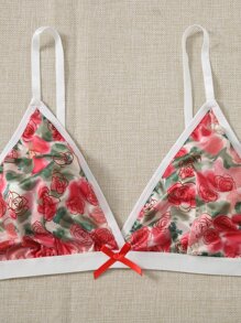 Set de lencería floral con abertura - Multicolor - Ver 3