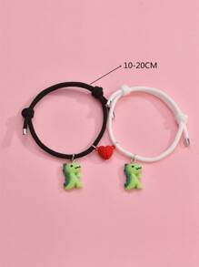 2pcs Dinosaur Charm Bracelet - Multicolor - View 3