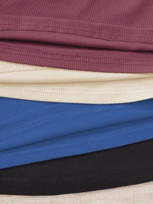 SHEIN Unity 4件素色短款背心 - 彩色 - 查看 6