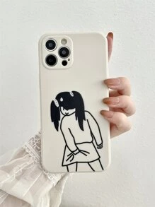 Funda para móvil con dibujos animados chica - Blanco y Negro - Ver 3