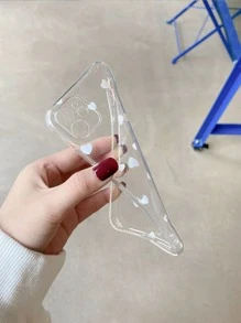 TPU Heart Shaped Shockproof Phone Case Compatible With IPhone 15 Pro Max/14 Plus/13 Pro Max/12/11/7G/7P/IX/XR/XS Max - White - View 3