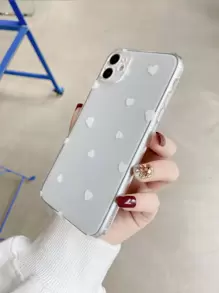 TPU Heart Shaped Shockproof Phone Case Compatible With IPhone 15 Pro Max/14 Plus/13 Pro Max/12/11/7G/7P/IX/XR/XS Max - White - View 4