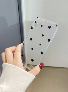 TPU Heart Shockproof Phone Case Compatible With IPhone 15 Pro Max/14 Plus/13 Pro Max/12/11/7G/7P/IX/XR/XS Max - Black - View 2