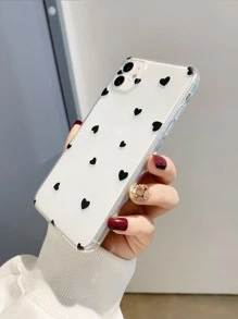 TPU Heart Shockproof Phone Case Compatible With IPhone 15 Pro Max/14 Plus/13 Pro Max/12/11/7G/7P/IX/XR/XS Max - Black - View 5